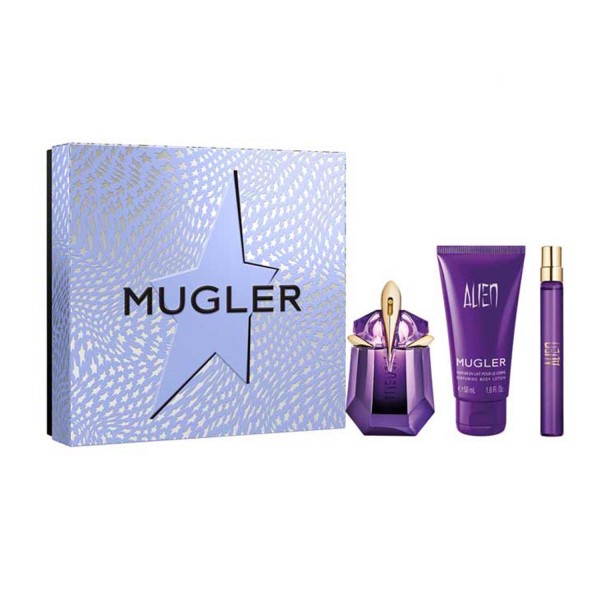 Thierry mugler alien eau de parfum 30ml vaporizador + locion corporal perfumada 50ml + miniatura 10ml