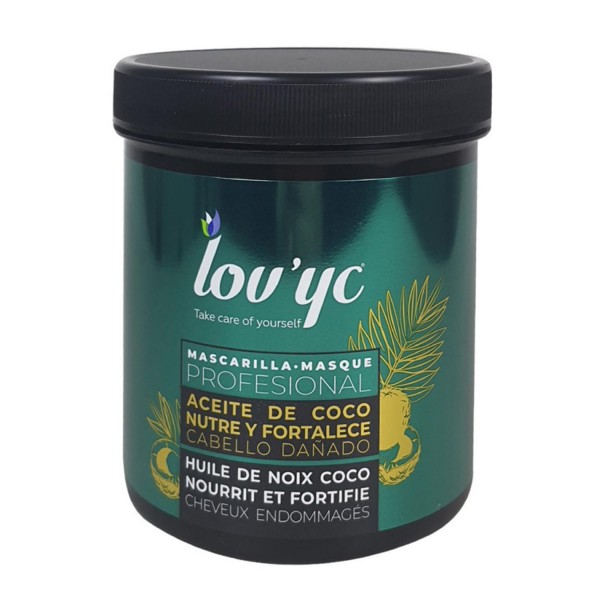 Lovyc nutre y fortalece aceite de coco mascarilla cabello dañado 700ml