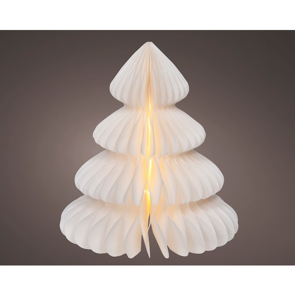 árbol de papel blanco, 20 leds, ø24 x 28 cm