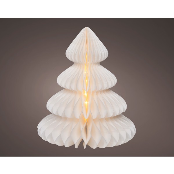 árbol de papel blanco, 40 leds, ø42 x 48 cm