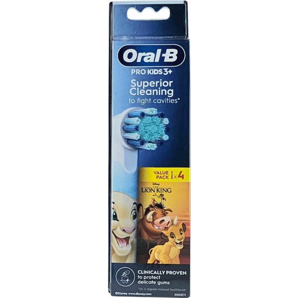 Oral-B Pro Kids Recambios Cepillo Eléctrico Rey León 4 Cabezales