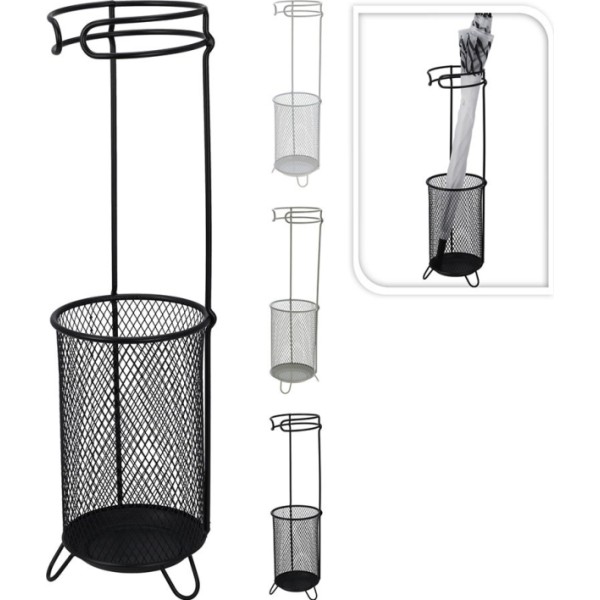 Paragüero de metal negro, ø18 x 50 cm