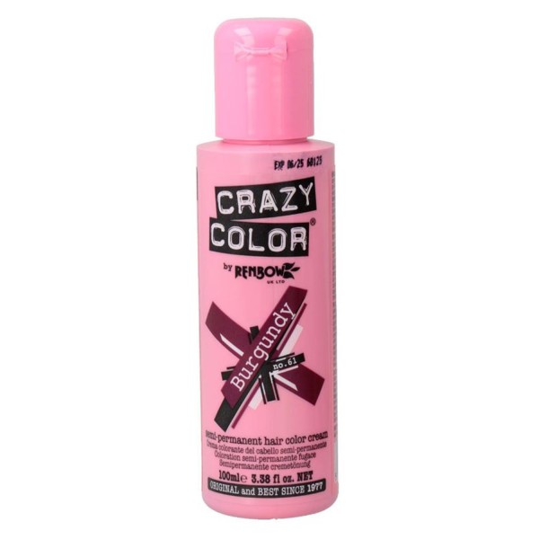 Crazy color semi-permanent hair color crema nº61 burgundy 100ml